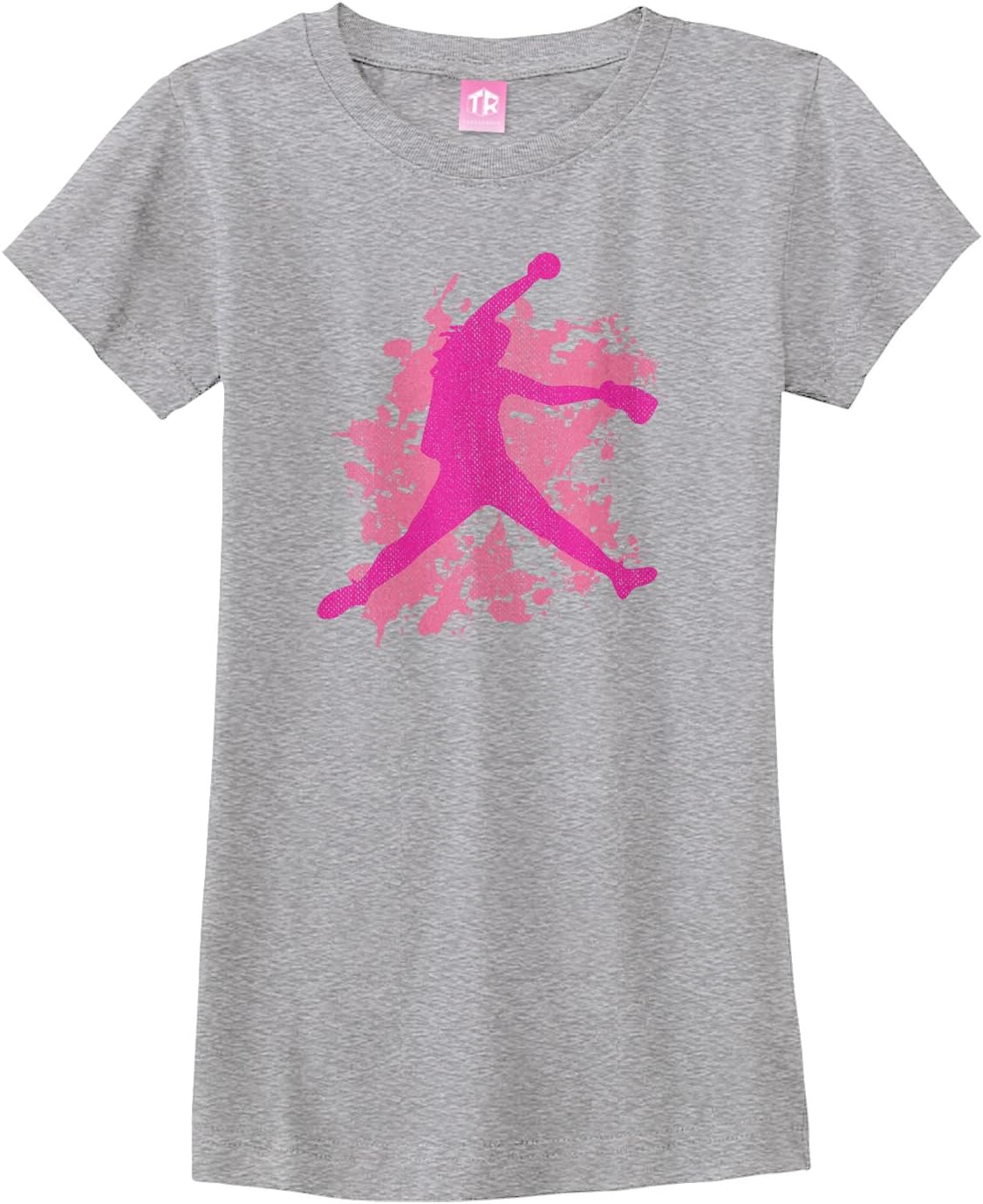 Threadrock Big Girls' Softball Player Fitted T-Shirt