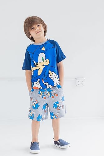 Miniatura 5 de SEGA Sonic the Hedgehog - Conjunto de camiseta gráfica para niños y pantalones cortos de rizo francés