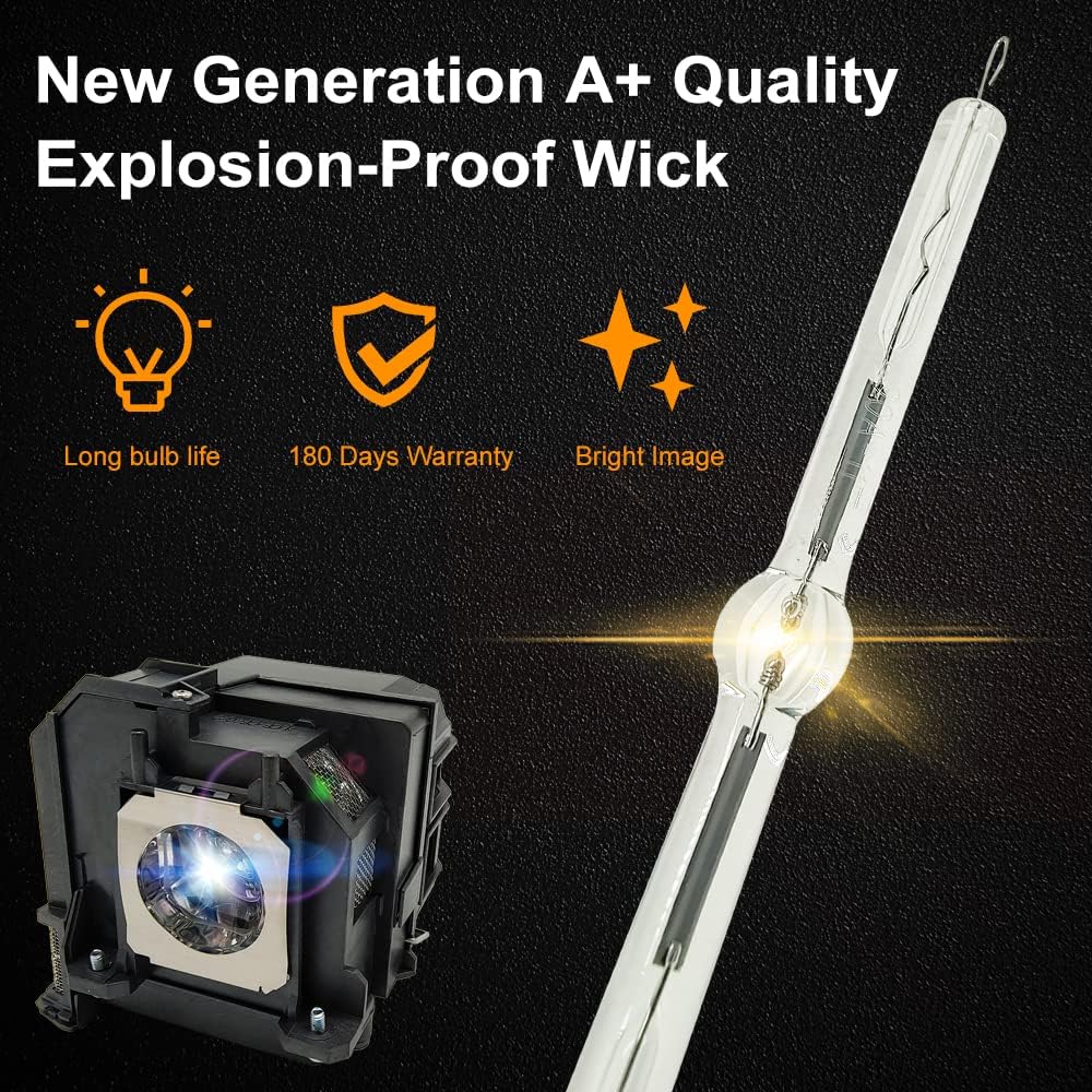 A+ Quality V13H010L91 ELP91 Replacement Projector Lamp Bulb with Housing Compatible with Epson elplp91 BrightLink 685Wi EB-680 EB-685W PowerLite 680 EB-685Wi EB-695Wi EB-680S