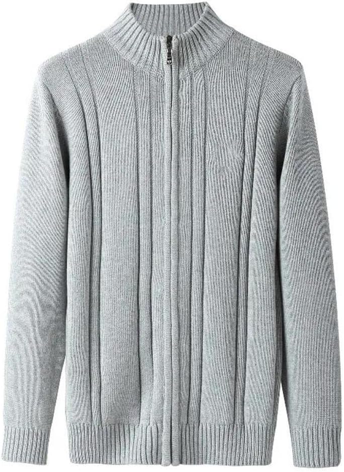 Men's Sweater Cardigan Fall Winter Warm Zipper Knitted Sweater Cotton Thick Sweater Tops