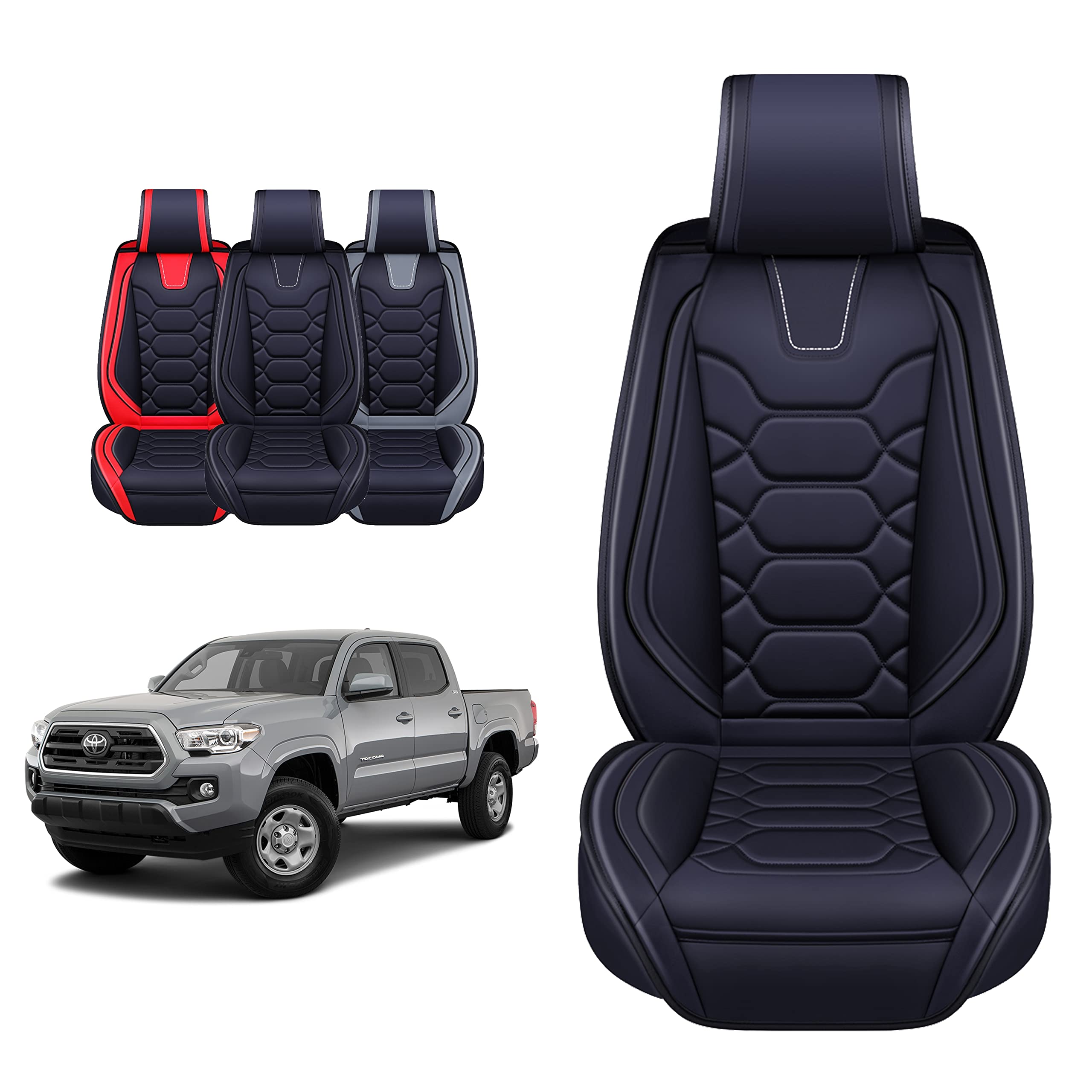 Photo 1 of OASIS AUTO Toyota Tacoma Accessories Seat Covers 2005-2025 Custom Fit  (Full Set, Black) Full Set BLACK
