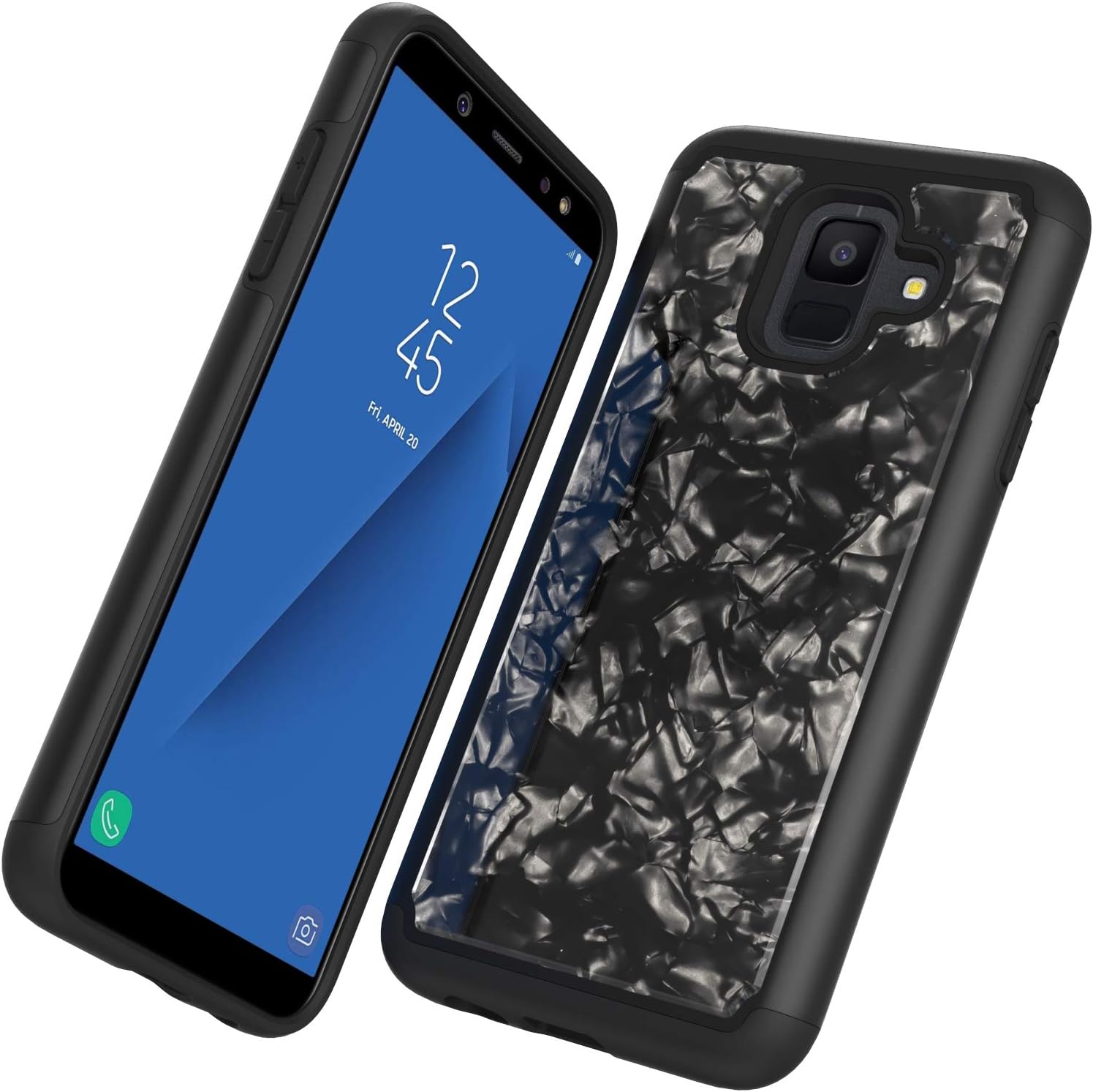 Galaxy A6 Case, ANLI Drop Protection Hybrid Dual Layer Armor Protective Case Cover Compatible with Samsung Galaxy A6 2018 5.6 inch for Girls, Women, Men and Boys - Shell Black