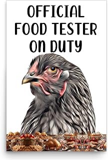 Humor Gray Dark Brahma Chicken Hen Poster 12x18 Unframed Funny Kitchen Wall Art Decor Snack Inspector Pet Hilariou Print for Dining Room Gifts for Brahma Chicken Lovers