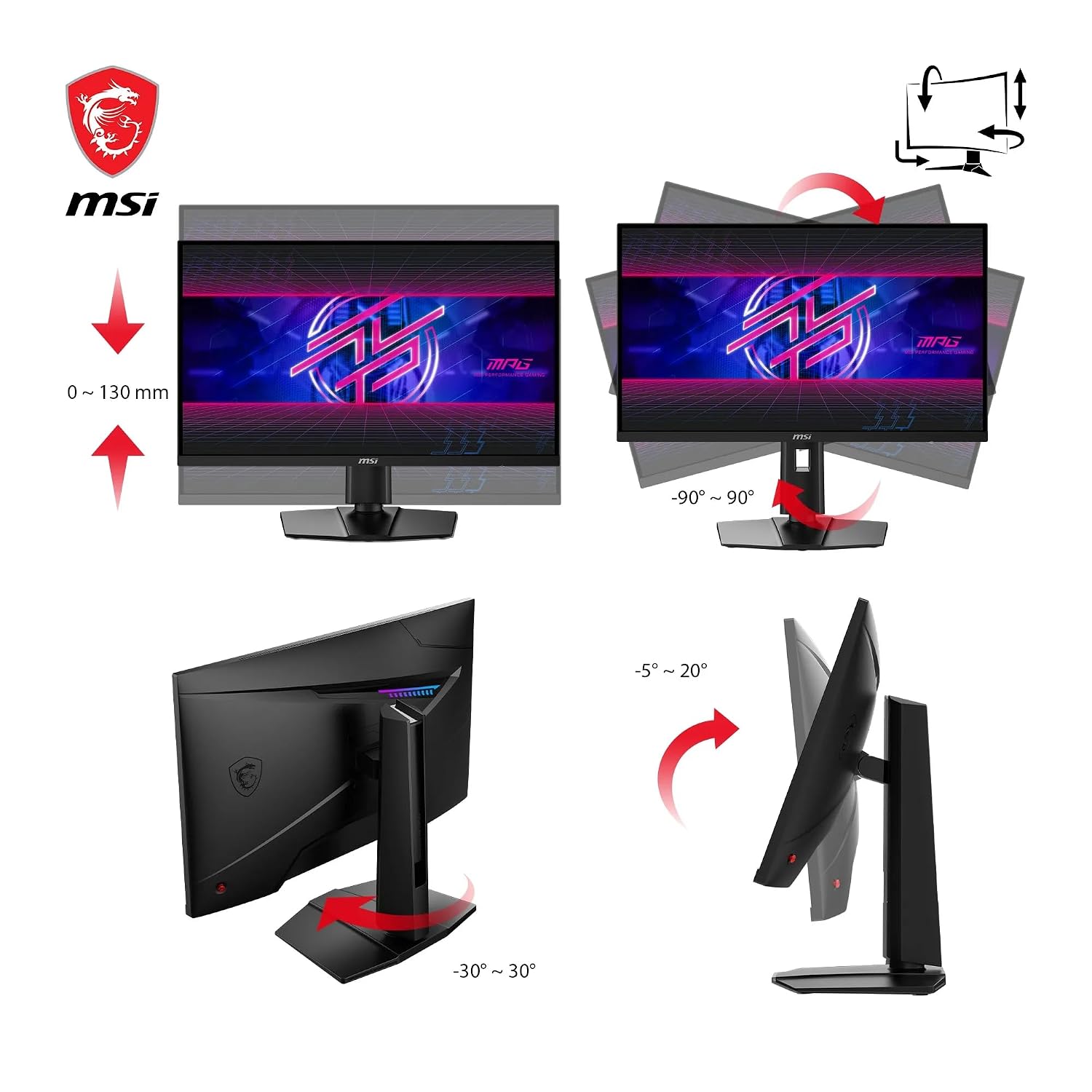 MSI MPG 274URF QD 27 Inch UHD Gaming Monitor - 3840 x 2160 Rapid IPS Panel, 160 Hz - 05ms (GtG, Min), 145percentage sRGB Colour Gamut, Frameless Design, VESA DisplayHDR 400 - Image 6