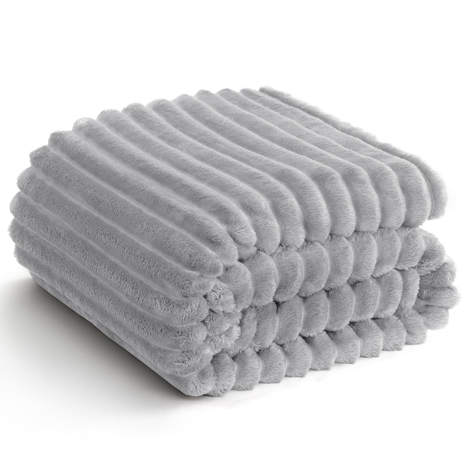 WAVVE Plaid Polaire Sherpa Réversible 150x200cm - Couverture Canapé Douce Et Chaude Gris Anthracite