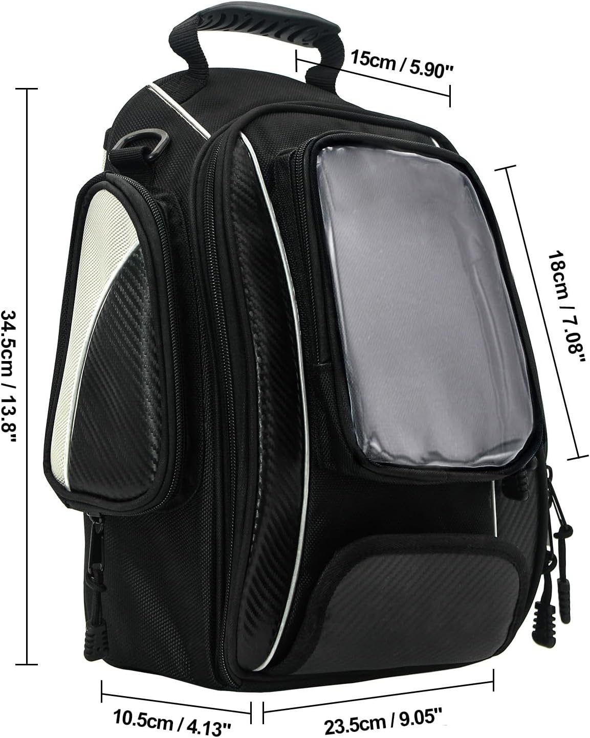 Dracarys Motorcycle Tank Bag Oxford Saddle Black Motorbike Bag - Strong Magnetic Bag for Honda Yamaha Suzuki Kawasaki Harley