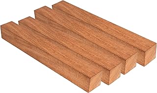 Exotic Wood Zone African Mahogany Turning Blanks (4 pcs) - Kiln Dried Hardwood for Eco-Friendly Woodworking, Woodturning, Wood Lathe, Sustainable Wood, Woodcraft, DIY Projects (1" x 1" x 6")