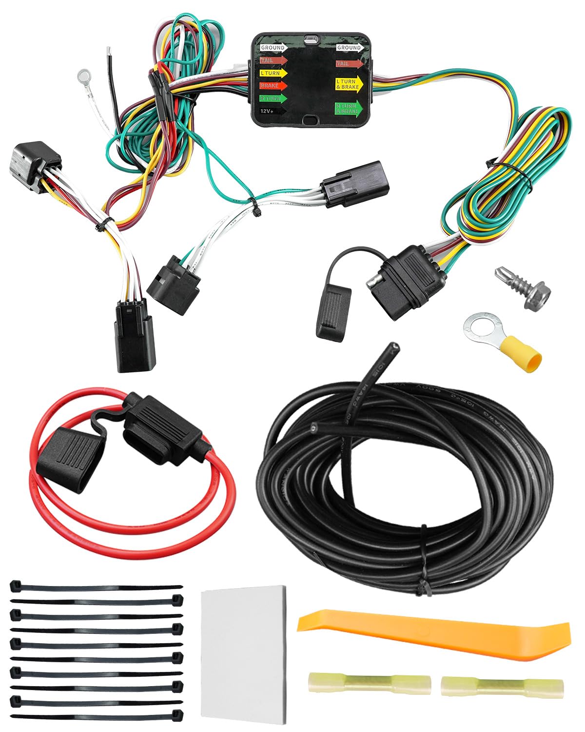 4-Pin Trailer Wiring Harness Kit Replace 56530, Plug & Play Tow Wiring Harness Fit for Select Kia Sorento LX S 2021–2025, Durable Waterproof Trailer Electrical Connector