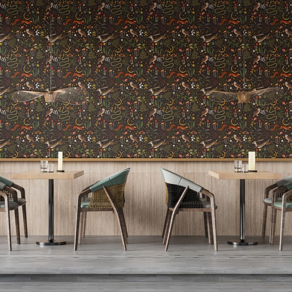 Papier peint motif vintage jungle avec fleurs sauvages et animaux pour mur de salon