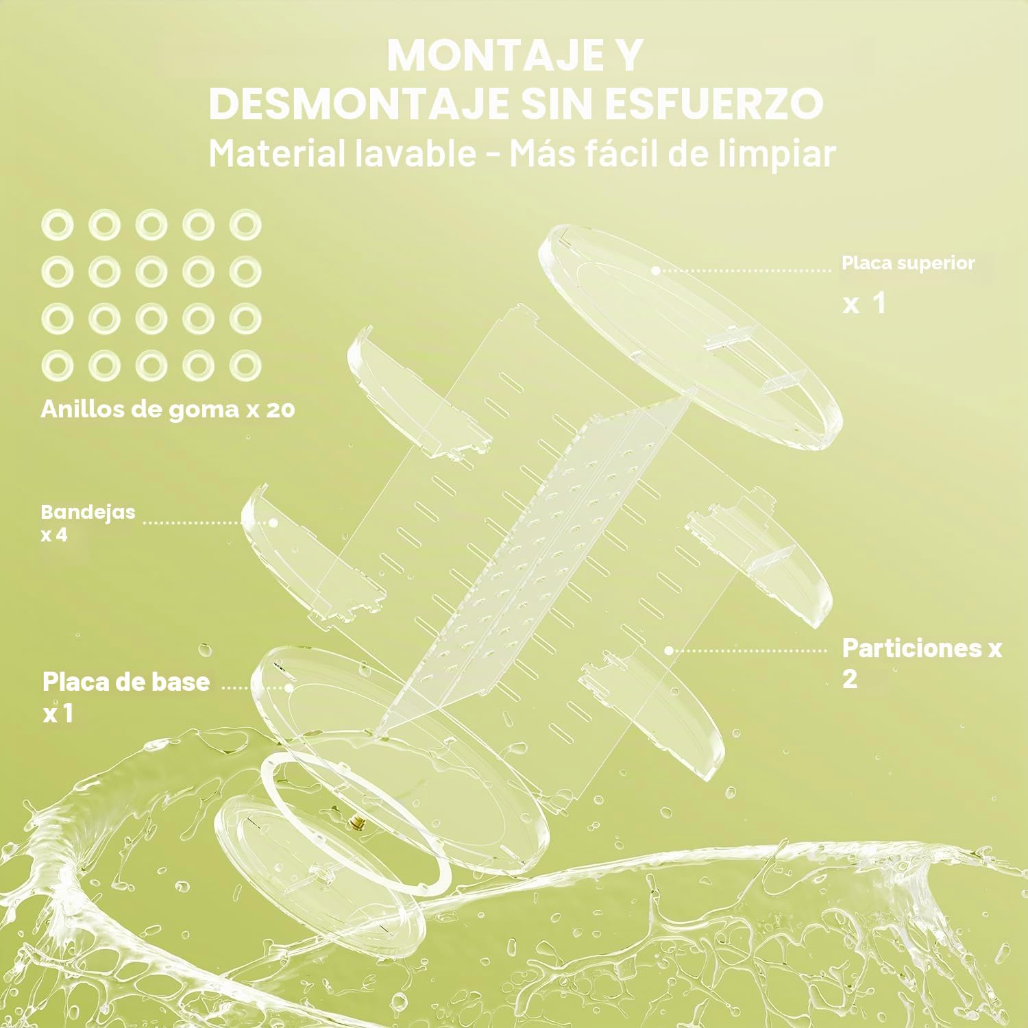 Auxmir Organizador de Maquillaje Giratorio 360, Organizador Perfumes y Cremas, Almacenaje Maquillaje con 9 Niveles Ajustables, para Pintalabios Brochas Baño Tocador, Gran Capacidad, Transparente