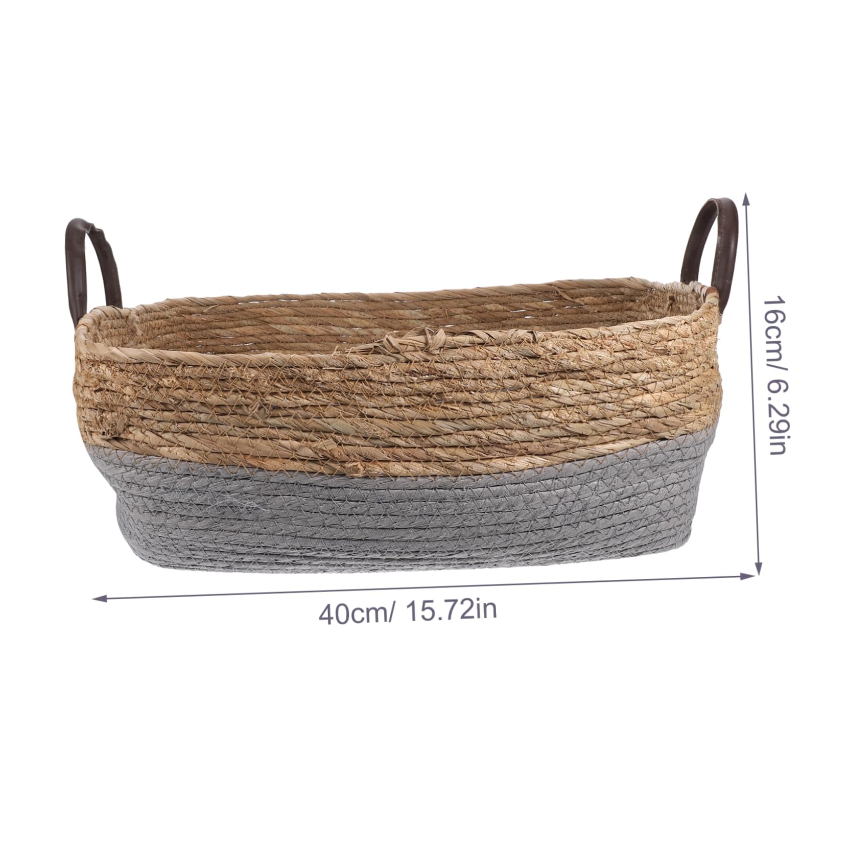 SOLUSTRE 1Pc Hand Woven Wicker Storage Basket for Home Organization Handle Desktop Pantry Use Rattan Easy to Clean Rustic Decorative Storage
