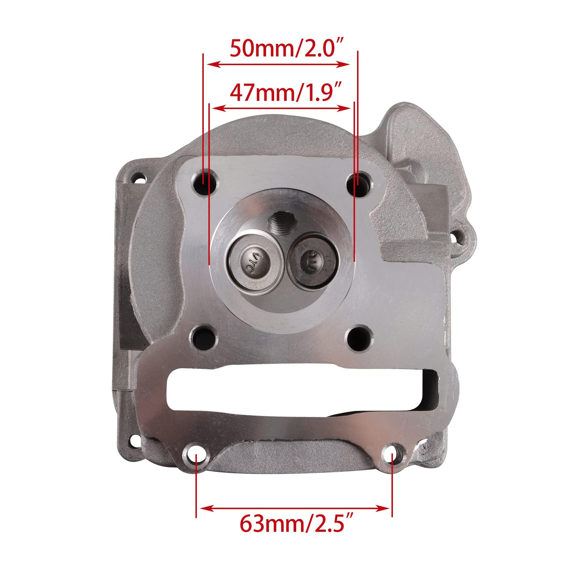 WOOSTAR 47mm Cilindro con Cilindro Culata con Juego de Anillos de Pistón y Kit de Juntas Reemplazo para GY6 72cc 80cc Taotao 49cc 50cc 4 Tiempos 139QMB 139QMA Motor Scooter Ciclomotor ATV