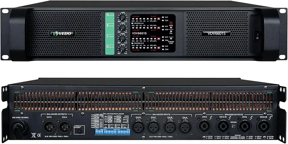 Amplificador de Potência Profissional FP10000Q 4 Canais, 4x1350W 8Ω Classe TD, 10000W para Shows ao Vivo, DJ, Discoteca, Alto-falantes PA e Subwoofers, 220V