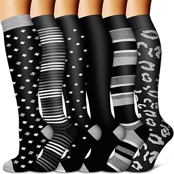 Copper Compression Socks for Women & Men 6 pairs - Best Support for Nurses, Running, Hiking, Recovery