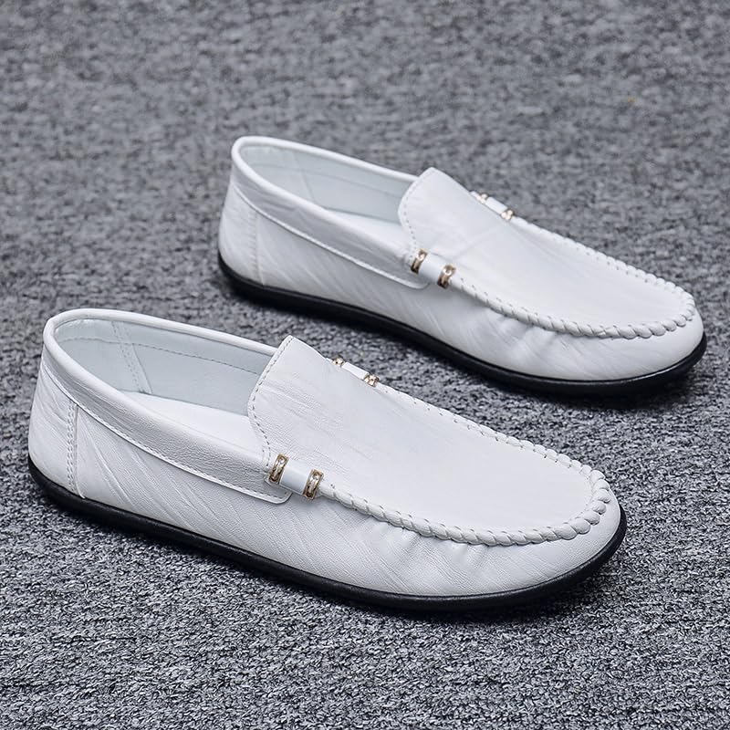 Mens Loafers Shoe PU Leather Solid Color Stitching Details Slip Resistant Flexible Lightweight Casual Slip-on2