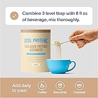 Vista 3 de Vital Proteins Péptidos de colágeno avanzados, péptidos hidrolizados con ácido hialurónico y vitamina C - Polvo sabor vainilla, 21 onzas