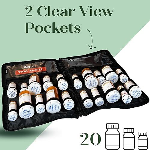 Miniatura 10 de Bolsa de medicina de viaje, bolsa de viaje y organizador para medicamentos, bolsa segura para viajes de medicamentos con cremalleras bloqueables,