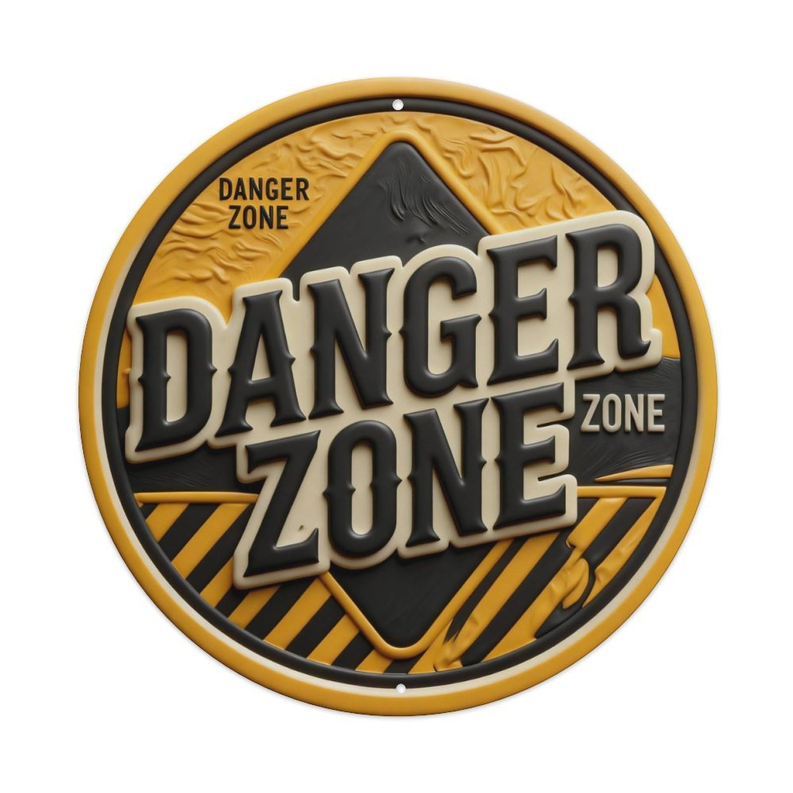 Zlatcbu Vintage Yellow Black Danger Zone Sign Metal Tin Sign Retro Wall Art Poster, Decor For Home Living Room Bar Cafe Garage, 8X8 Inch