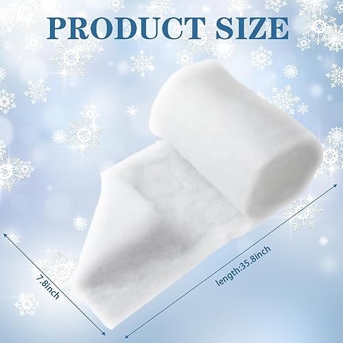 Miniatura 3 de Tatuo Decoración de nieve falsa de Navidad, incluye fibra de nieve esponjosa y manta de nieve artificial de 35 x 8 pulgadas, exhibiciones de pueblo