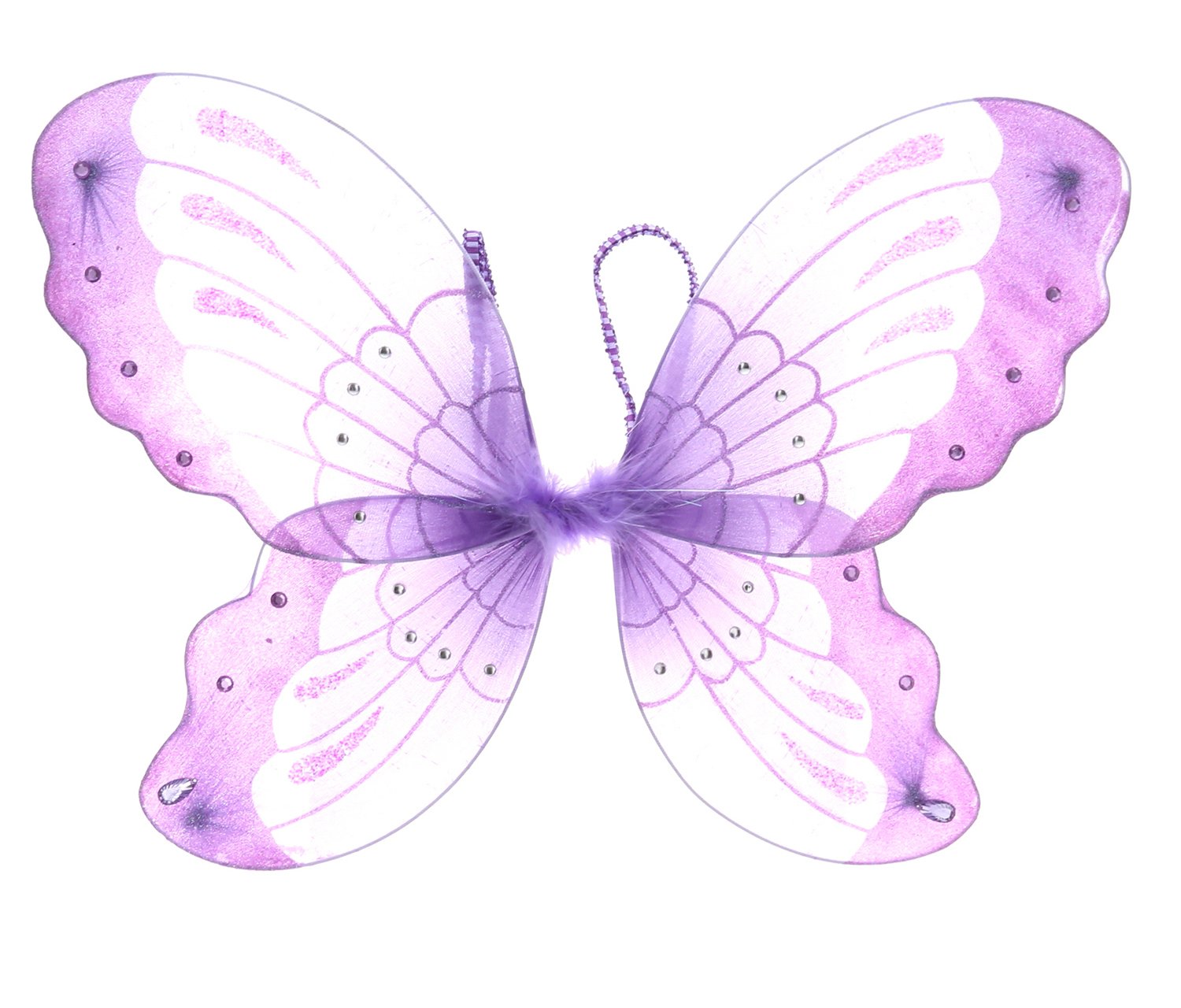 Mozlly Purple Glittery Butterfly Wings, 21" for Children Dress Up Accessory