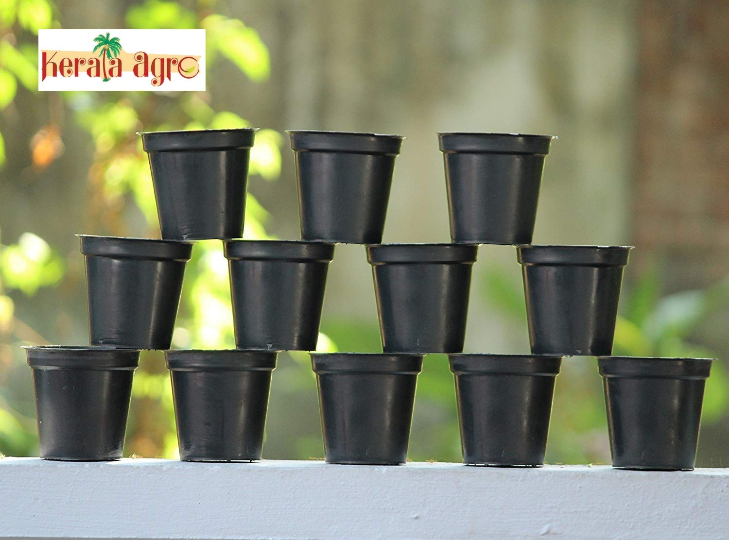 PlantaZee Black Planter Pots - 10 Pack -2 PlantaZee Black Planter Pots - 10 Pack -2
