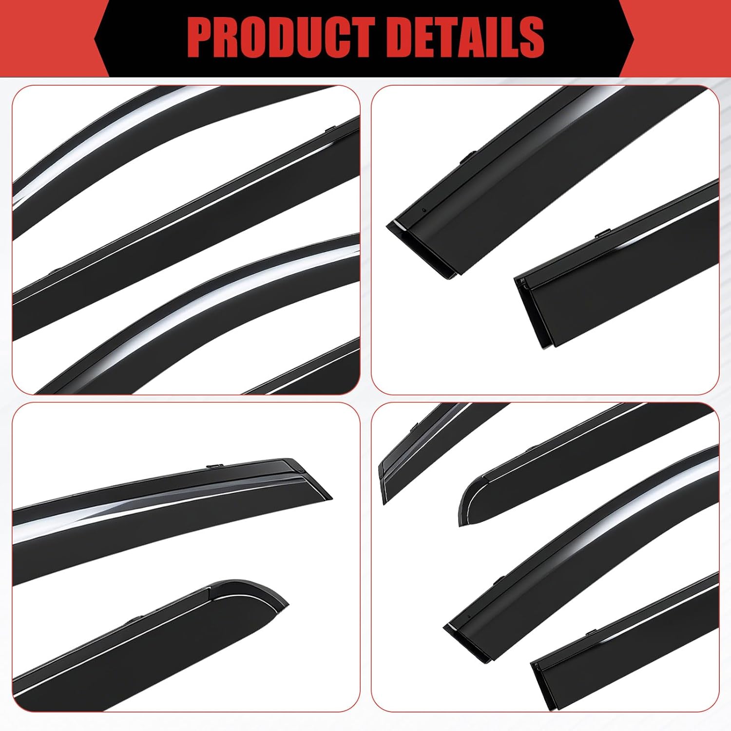 Window Visors Rain Guards Compatible with 2025 2026 Chevy Equinox LT/RS/Activ (NOT for Equinox EV), Tape-On Window Deflectors OEM-Style Rain Guards for Chevy Equinox Vent Visors Rainproof (4pcs/Set)