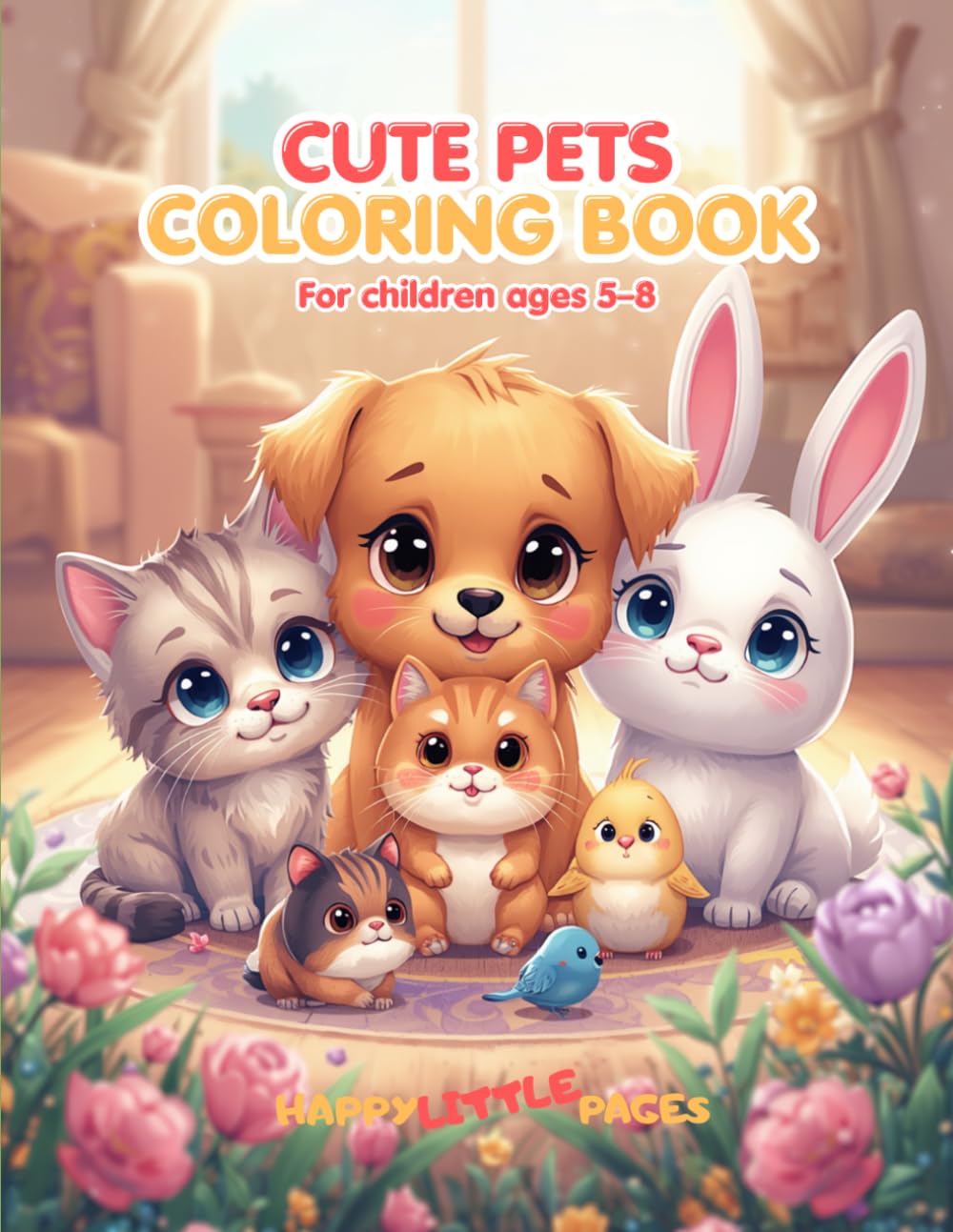 Cute Pets – Coloring Book: 45 Adorable Kawaii-Style Coloring Pages for Kids Ages 5–8 (Happy Little Pages)