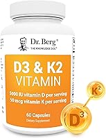 Dr. Berg's Vitamin D3 K2 w/MCT Oil - Includes 5,000 IU of Vitamin D3, 50 mcg MK7 Vitamin K2, Purified Bile Salts, Zinc &...