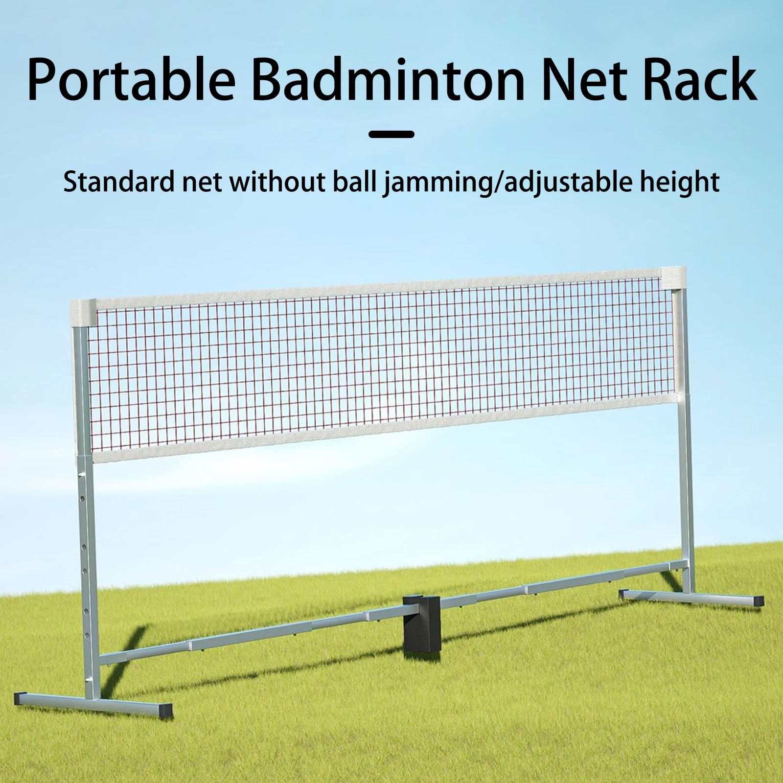 Generico ALTERIORE di Tennis Net PILEBILE Badminton E Pickleball Net con Supporto in Acciaio Inossidabile 39~61" H 20'W(6.1m)
