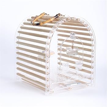 Amazon | 鳥 キャリーかご(無垢材+アクリル) 中型および小型のオウムに