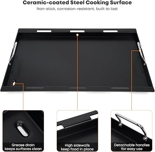 Vista 10 de Stanbroil Plancha plana de acero inoxidable, inserto de plancha de tamaño completo para parrilla de gas Weber Genesis II y Genesis II LX 300 Series