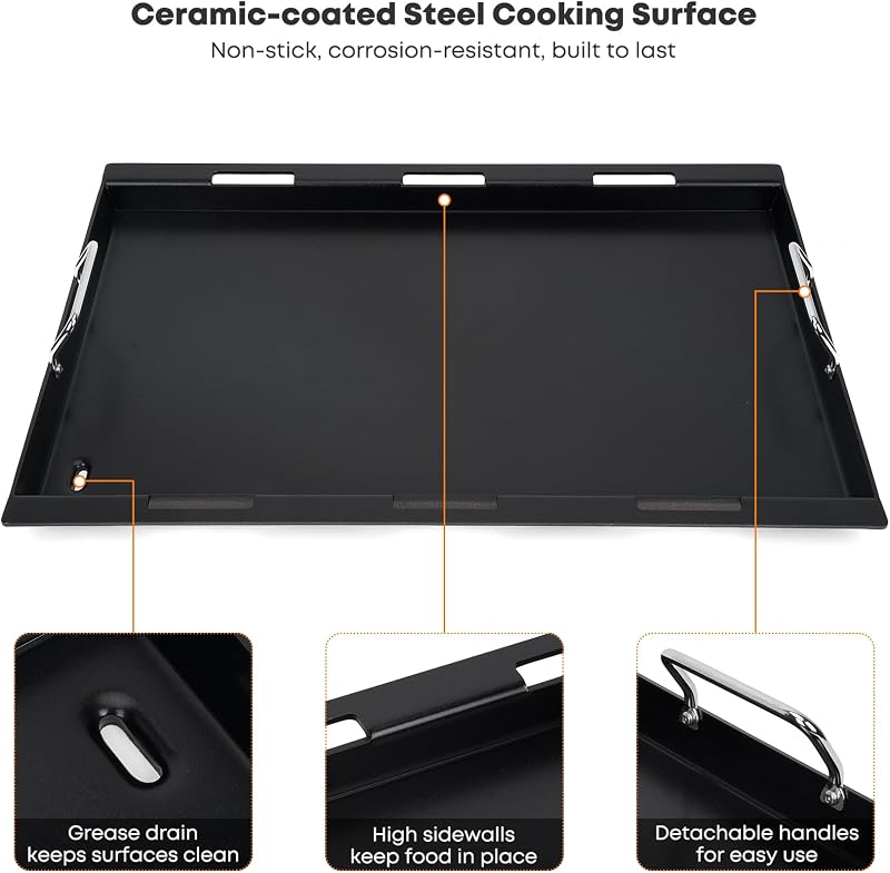 onlyfire Grill Plancha Weber Genesis II 300 sorozathoz, kerámia bevonattal, 67x47,5 cm