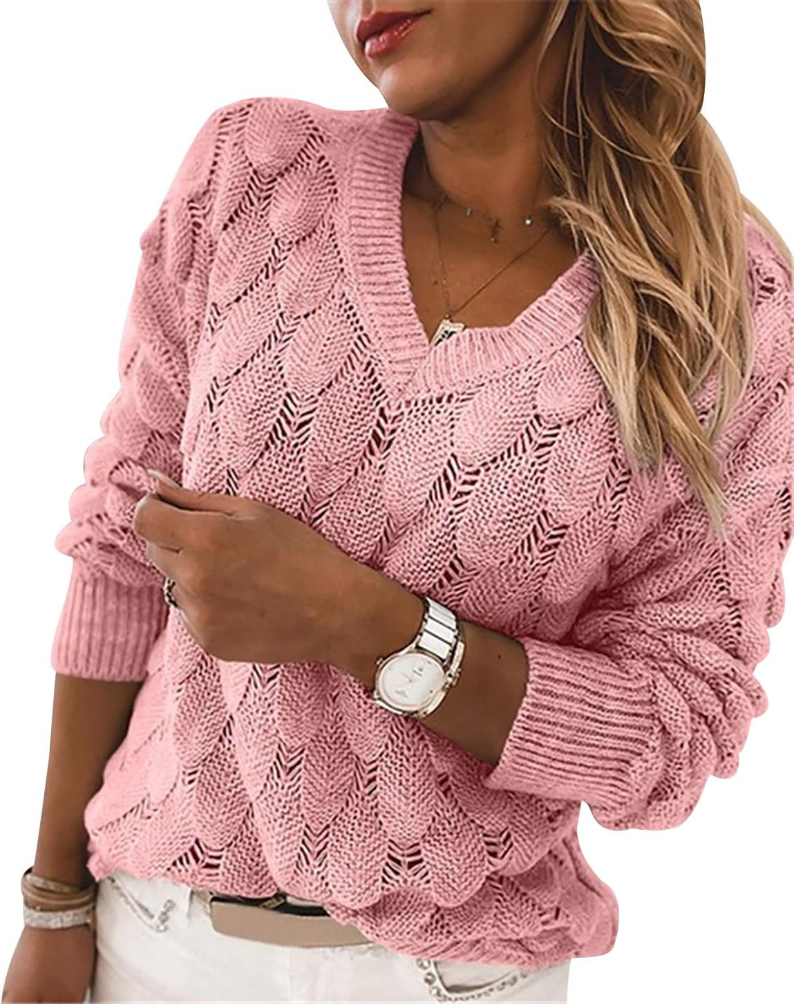 Pull Oversize Maille Torsadée Col Zippé Femme – Tricot Ample Gros Pull Long Hiver