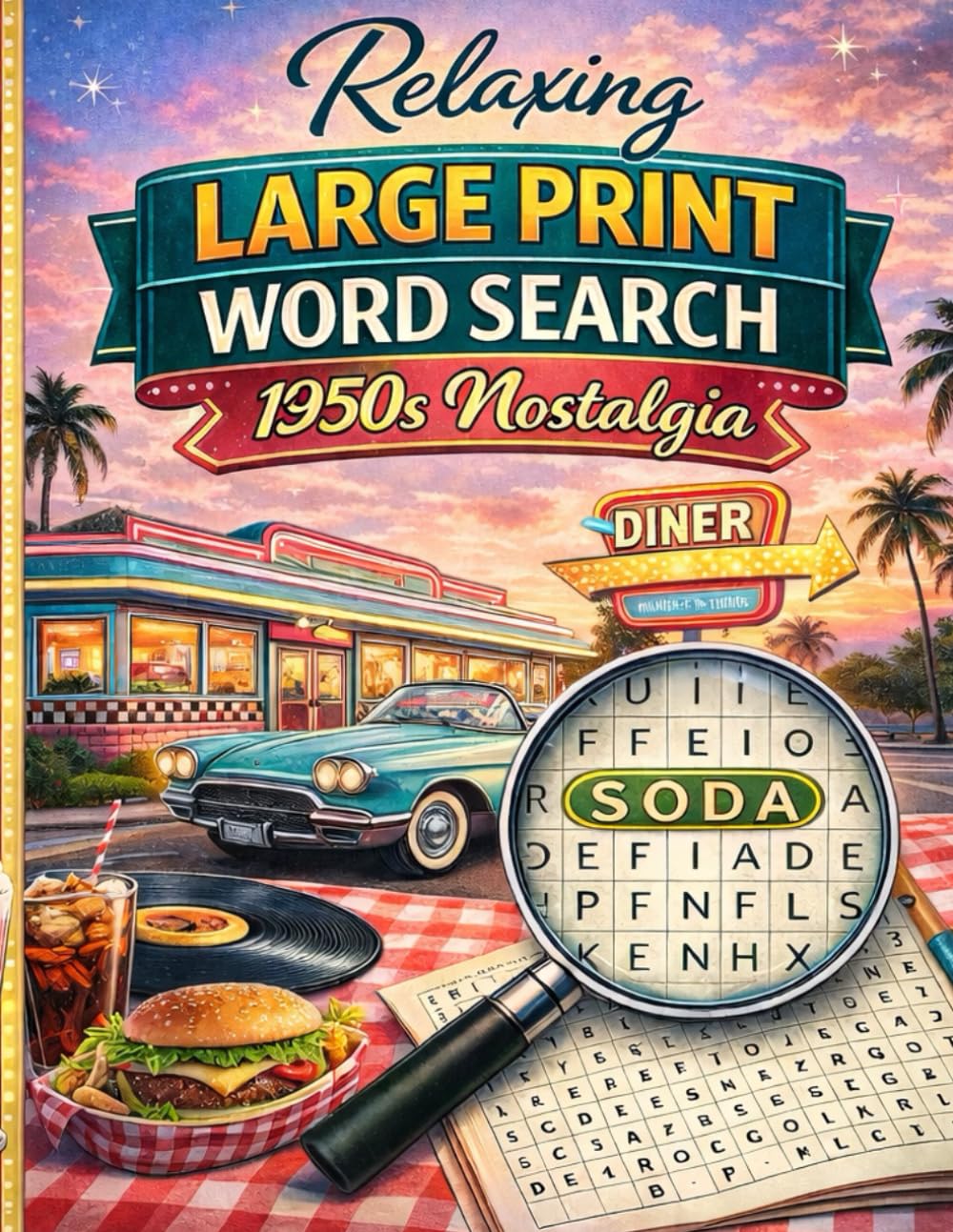 Relaxing Large Print Word Search: 1950s Nostalgia
