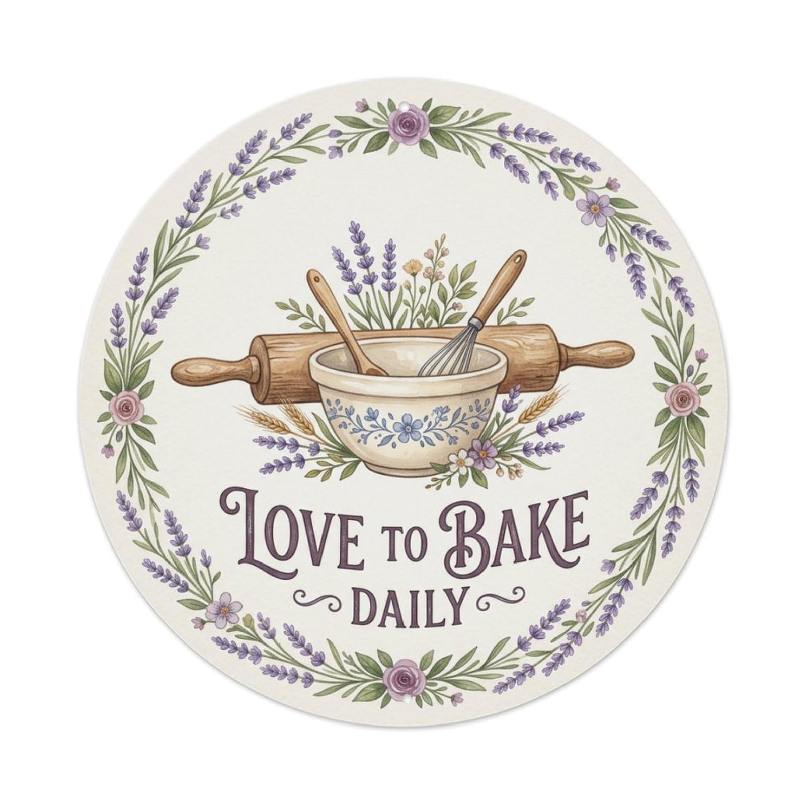 Love To Bake Daily Kitchen Bakery Wall Metal Tin Sign