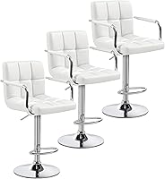 Vista 13 de Yaheetech - 4 taburetes de bar ajustables, taburetes de bar, taburetes de altura de mostrador, sillas de comedor giratorias hidráulicas de piel Negro