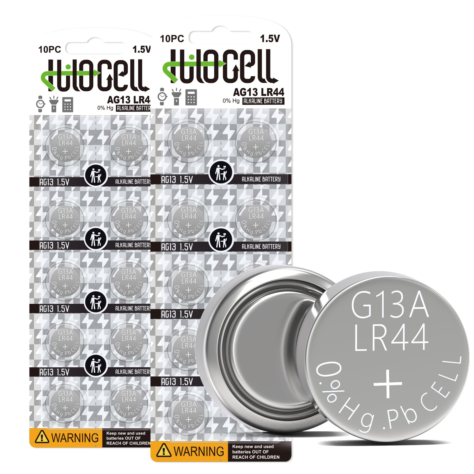 LR44 Batteries 20 Pack, AG13 Button Cell Battery, 1.5V Long Lasting A76 303 357 Alkaline Coin Batteries Replacement Set for Calculator Watches Toys