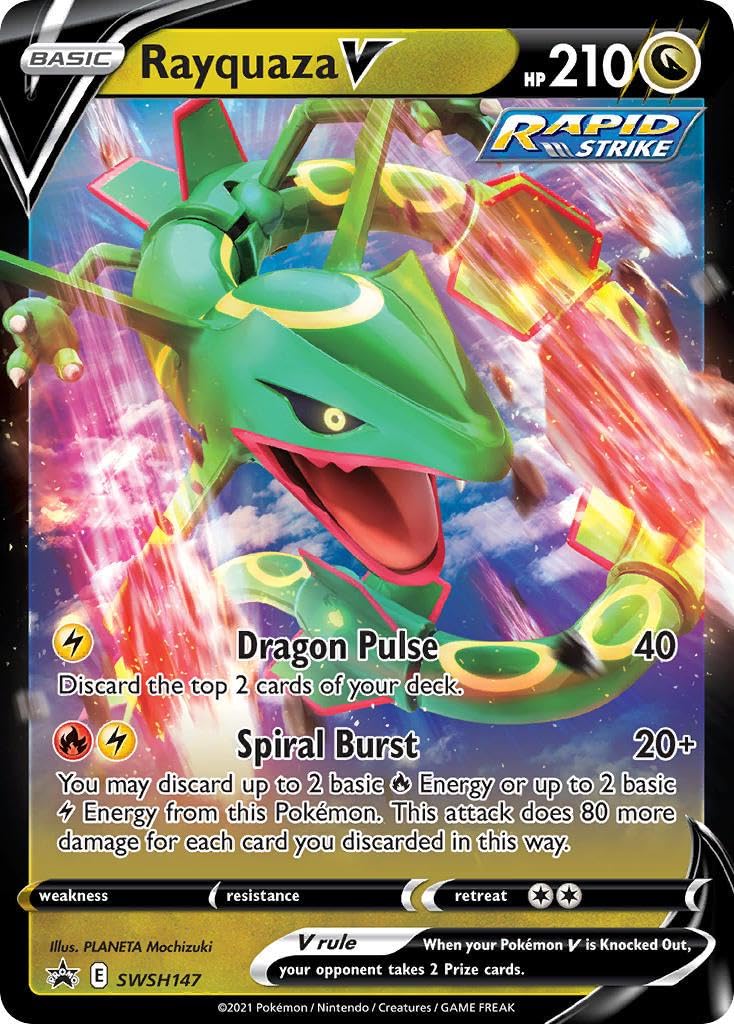 Pokemon - Rayquaza V SWSH147 - Black Star Promo – Foil Single Card