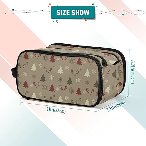 Miniatura 2 de Christmas Deers Snowflakes Toiletry Bags Professional Cosmetic Bag Makeup for Essentials For Women 11 x 7 Inches