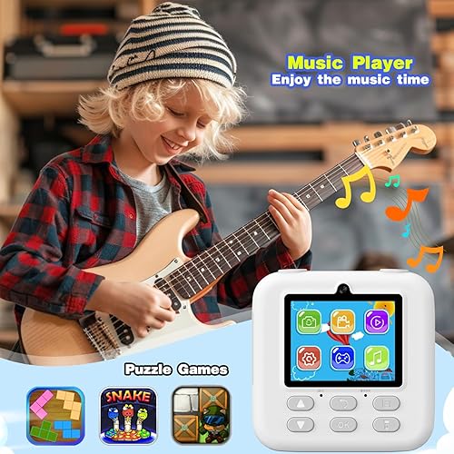 Miniatura 6 de masterbee Cámara para niños con impresión instantánea, regalos de cumpleaños para niñas y niños, juguetes de cámara digital para niños, video HD