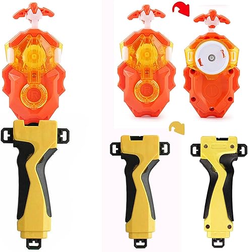 Miniatura 10 de DYT Battling Tops Burst B-184 Bey Launcher LR Left Right Spin DB Layer System - B-11 Grip Metal Fusion Burst Starter String Launcher Strong Launcher