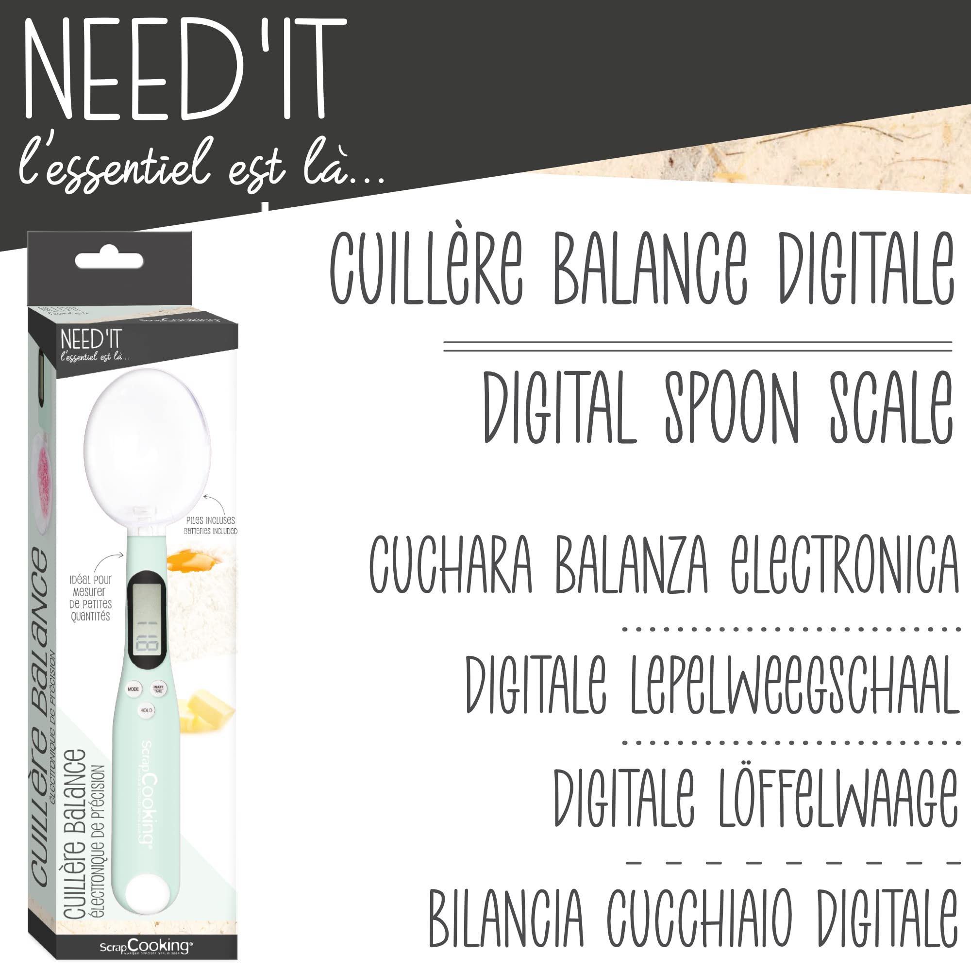 Image secondaire de Cuillère Balance Digitale 2-en-1 ScrapCooking - Précision pour Pâtisserie et Cuisine