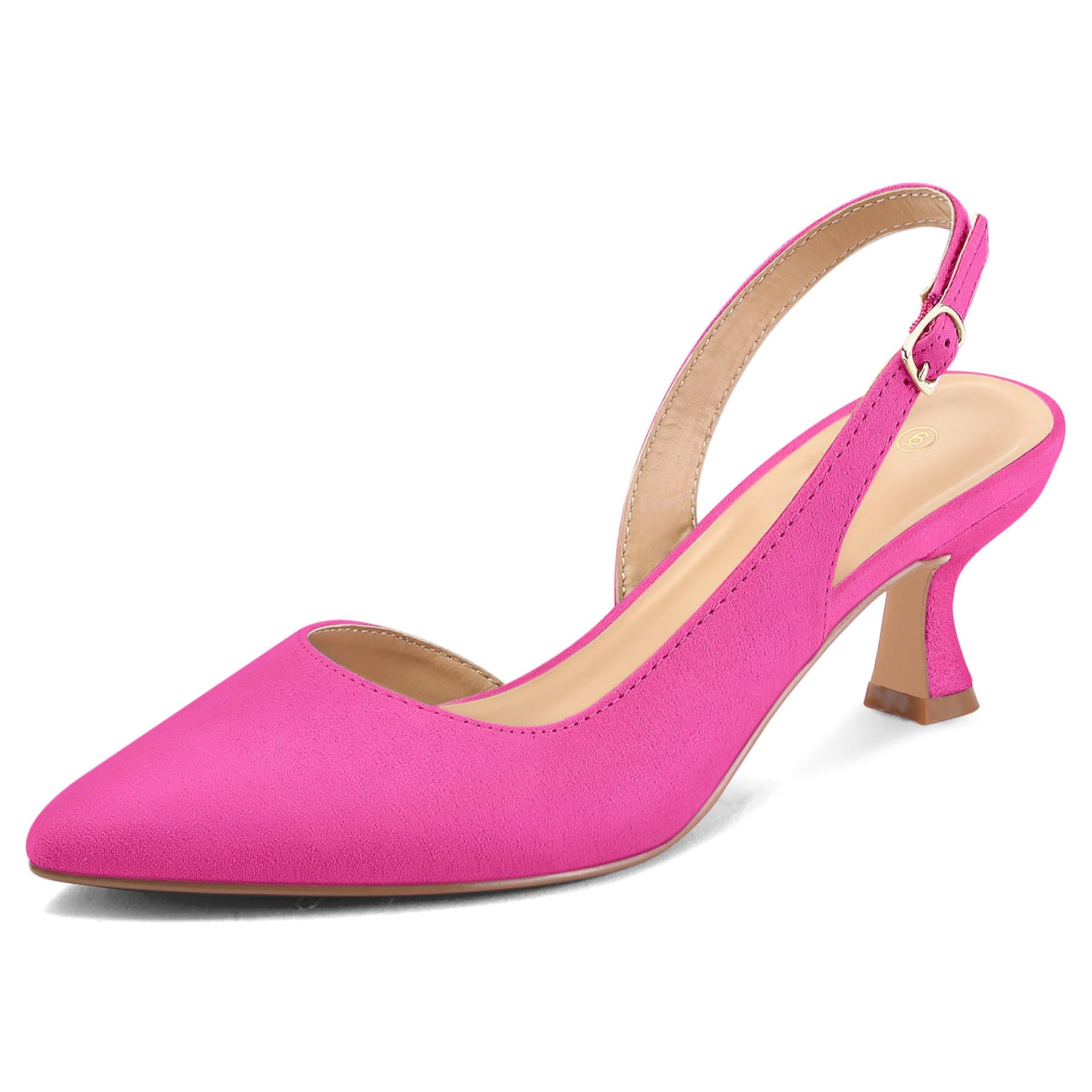 mysoft Women's Pumps Slingback Kitten Heels Pointed Toe Sexy Wedding Party Dress Pump Shoes