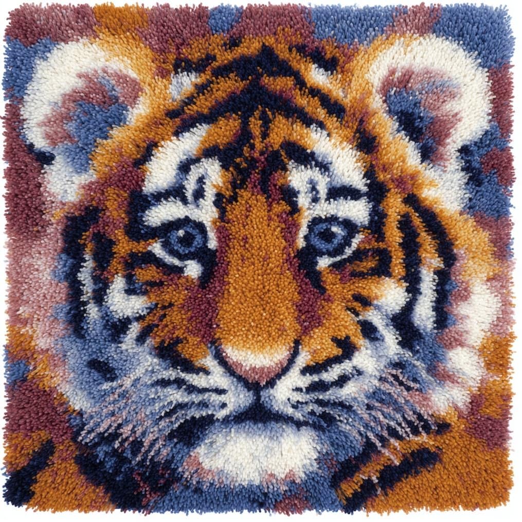 AxiangziK Latch Hook Needlecraft Pillow Kit 43x43cm,Tiger