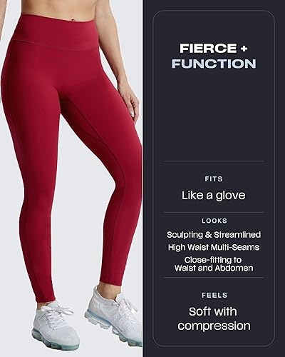 Miniatura 5 de Aoxjox Leggings de entrenamiento de cintura alta para mujer, pantalones de yoga Trinity, 26.5 pulgadas