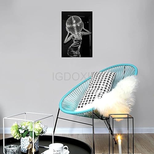 Miniatura 2 de Discokugel Druck, Adrette Wandkunst, Trendige Wandkunst, Femenino Wandkunst, Wohnheim Zimmer Dekor, divertido póster de lienzo decorativo de pared