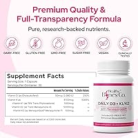 Vista 2 de Premium D3 K2 Vitamina D3 K2 de espectro completo, 2000 UI D3 + MK7 + MK4 + K1, suplementos diarios D3 K2 y K1 Vitamina D apoya la absorción