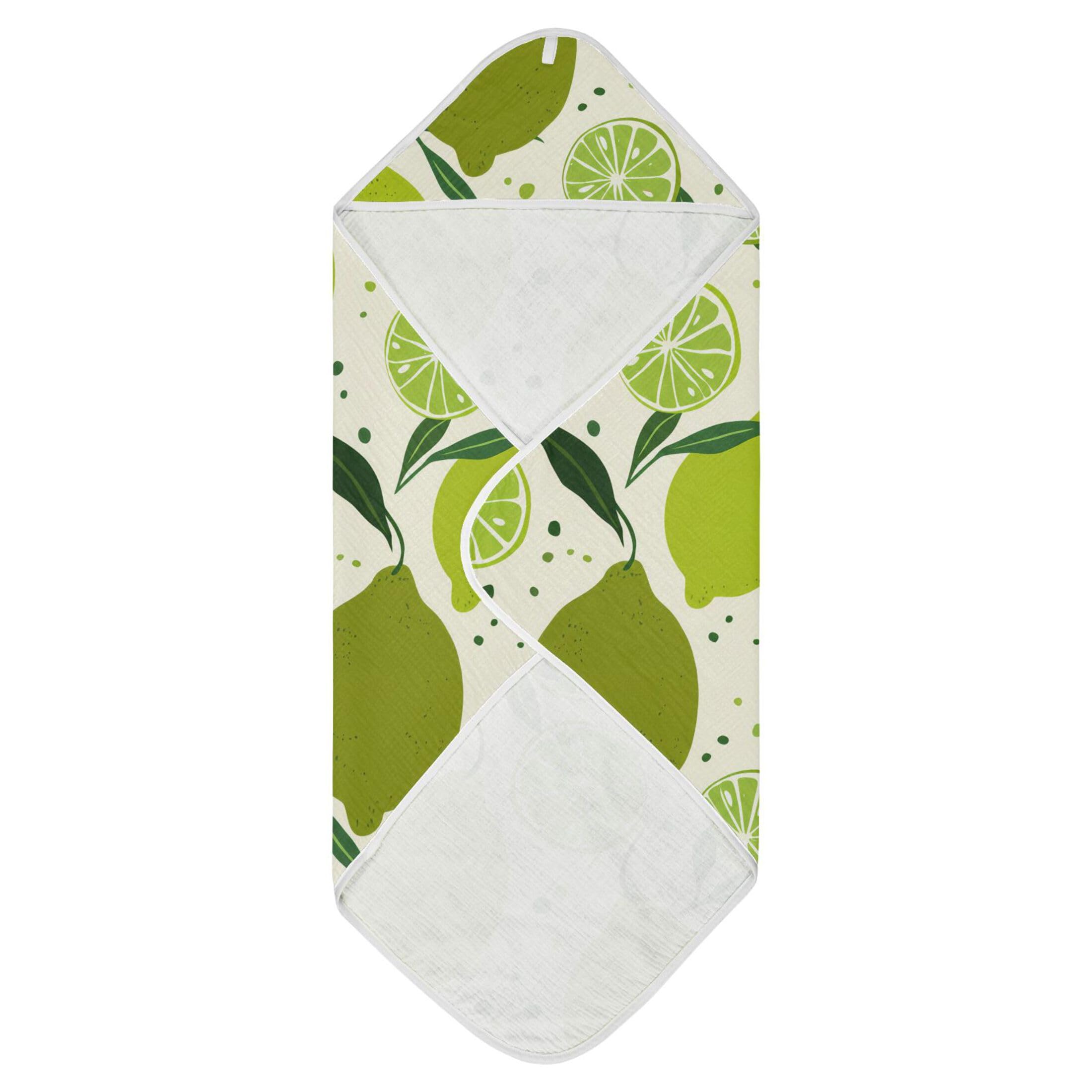 Kigai Baby Hooded Towel Absorbent Baby Bath Shower Towel with Hood for Newborn Boys Girls Babies Infant Toddler (Lemons 30 x 30 in)