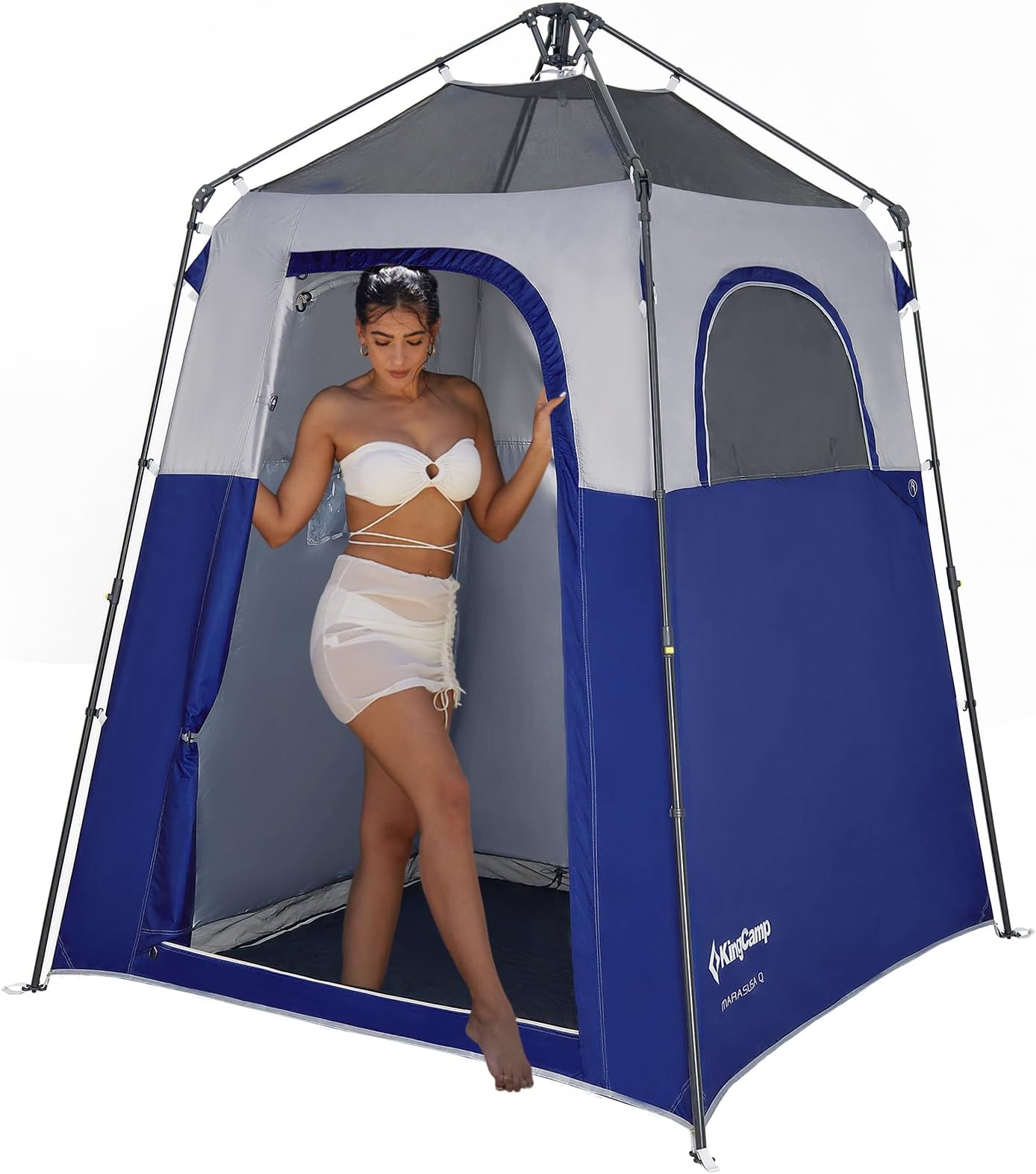 KingCamp Instant Shower Tent, Portable Superior Stable Privacy Shelter, Large Room Outdoor Toilet Tent with Floor for Beach, Camping & Hiking, Setup in Under 60s