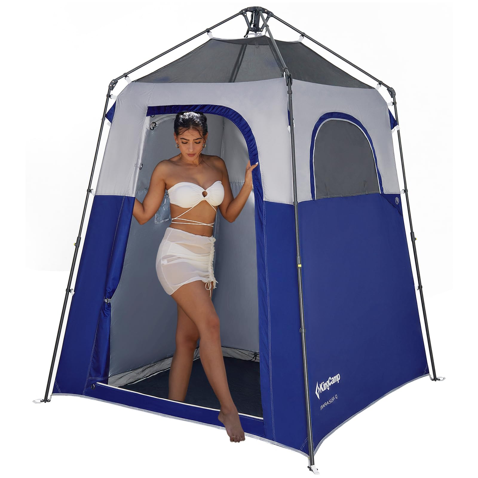 KingCamp Outdoor Shower Tents for Camping, Portable Instant Pop Up Privacy Tent, 1-2 Room Bathroom Tent, Water Resistant, Windproof Changing Tent, Outdoor Shower Enclosure, Beach, Camping, Hiking, RV